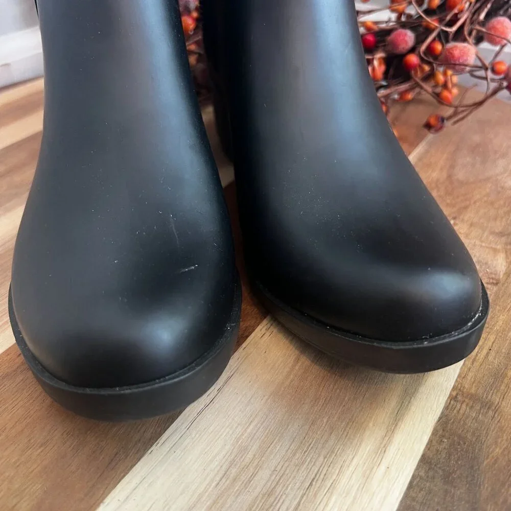 Lucky Brand ''BUNITA'' Women's Rain Boot Black Rubber Size 7.0 M Black